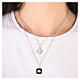 Collier double pendentifs ange et coquillage émail noir argent 925 Collection HOLYART s2