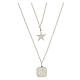 Necklace with two pendants, light blue shell and star, 925 silver, HOLYART Collection s3