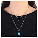 Double chain necklace shell star pendant blue 925 silver HOLYART collection s2