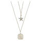 Necklace with two pendants, lilac shell and star, 925 silver, HOLYART Collection s3