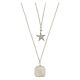 Necklace with two pendants, lilac shell and star, 925 silver, HOLYART Collection s5