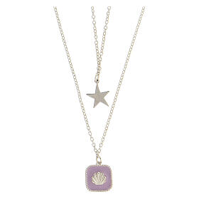 Collar estrella plata 925 concha colgante lila HOLYART Collection