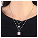 Collier double pendentifs étoile et coquillage émail lilas argent 925 Collection HOLYART s2