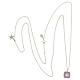 Colar corrente prata 925 pingente quadrado lilás concha e estrela coleção HOLYART s5