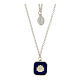 Necklace with two pendants, blue shell and Miraculous Medal, 925 silver, HOLYART Collection s1