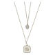 Necklace with two pendants, white shell and Miraculous Medal, 925 silver, HOLYART Collection s1