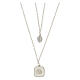 Collier double pendentifs Médaille Miraculeuse et coquillage émail blanc argent 925 Collection HOLYART s1