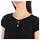 Collier double pendentifs Médaille Miraculeuse et coquillage émail rouge argent 925 Collection HOLYART s3