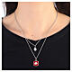 Collana Madonna miracolosa conchiglia pendente rosso argento 925 HOLYART  s2
