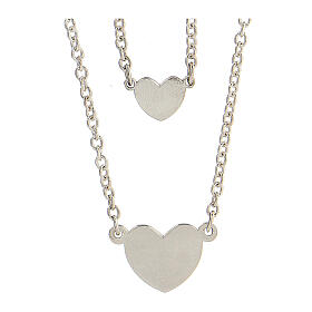 Double necklace with two hearts, 925 silver, HOLYART Collection