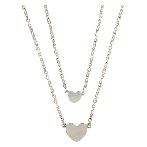 Double necklace with two hearts, 925 silver, HOLYART Collection 3