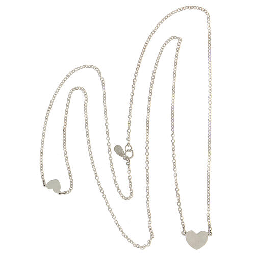 Double necklace with two hearts, 925 silver, HOLYART Collection 5