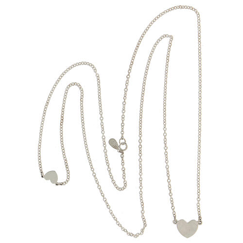 Double necklace with two hearts, 925 silver, HOLYART Collection 4