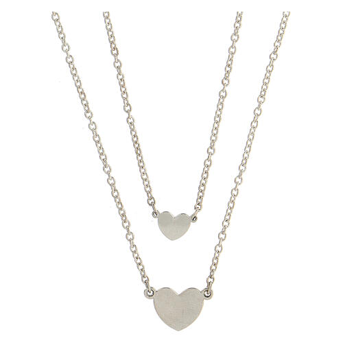 Double necklace with two hearts, 925 silver, HOLYART Collection 5