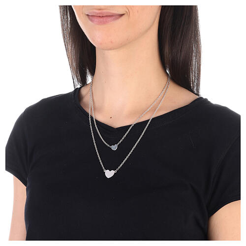 Collier double avec deux coeurs argent 925 Collection HOLYART 3