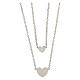 Double chain necklace 2 hearts 925 silver HOLYART Collection s1