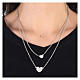 Double chain necklace 2 hearts 925 silver HOLYART Collection s2