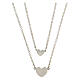 Double chain necklace 2 hearts 925 silver HOLYART Collection s5