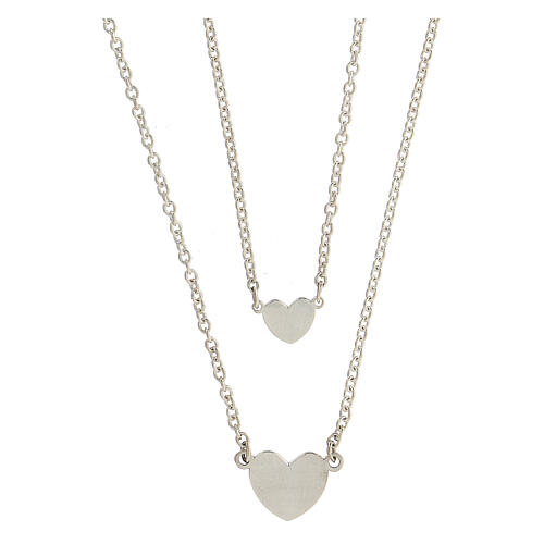 HOLYART Collection Halskette aus Silber 925 mit Herzen-Anhängern und einem kleinen roten Herz 3