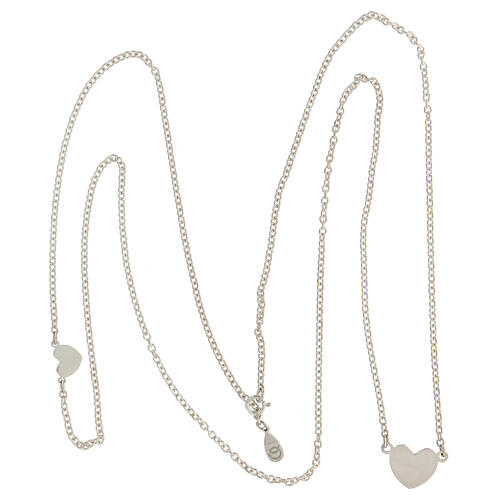 HOLYART Collection Halskette aus Silber 925 mit Herzen-Anhängern und einem kleinen roten Herz 5