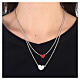 Double necklace with two hearts, red enamel, 925 silver, HOLYART Collection s2