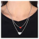 Double necklace with two hearts, red enamel, 925 silver, HOLYART Collection s2