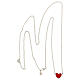 Double necklace with hearts, big heart in red enamel, 925 silver, HOLYART Collection s5