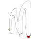 Double necklace with hearts, big heart in red enamel, 925 silver, HOLYART Collection s4