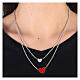 Collier double avec deux coeurs grand rouge argent 925 Collection HOLYART s2