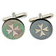 Cufflinks with Maltese cross, grey mother-of-pearl s1