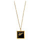 Necklace with ear of wheat pendant, black enamel and gold plated 925 silver, HOLYART Collection s1