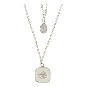 Collier avec pendentif épi sur émail noir argent 925 doré Collection HOLYART