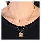 Necklace with square pendant, ear of wheat, gold plated 925 silver, HOLYART Collection s2