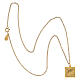 Necklace with square pendant, ear of wheat, gold plated 925 silver, HOLYART Collection s5