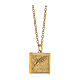 Necklace with square pendant, ear of wheat, gold plated 925 silver, HOLYART Collection s1