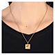 Necklace with square pendant, ear of wheat, gold plated 925 silver, HOLYART Collection s2