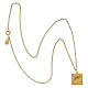 Necklace with square pendant, ear of wheat, gold plated 925 silver, HOLYART Collection s4