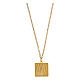 Necklace with square pendant, ear of wheat on black enamel, gold plated 925 silver, HOLYART Collection s3