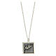 Square pendant necklace in burnished 925 silver wheat spike HOLYART Collection s1