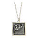 Square pendant necklace in burnished 925 silver wheat spike HOLYART Collection s1