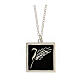 Necklace with ear of wheat pendant, black enamel and 925 silver, HOLYART Collection s1