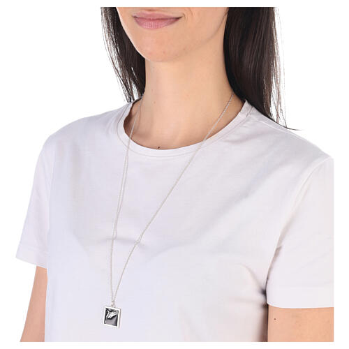 Collier avec pendentif épi sur émail noir argent 925 Collection HOLYART 3