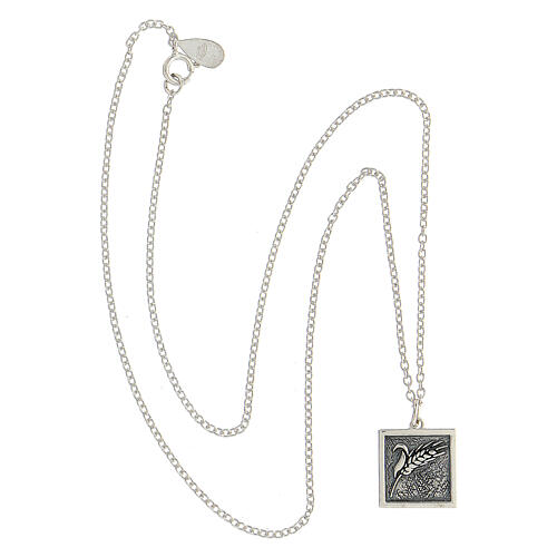 HOLYART Collection Halskette aus Silber 925 mit viereckigem brüniertem Ähre-Anhänger 5