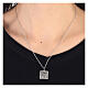 Collier avec pendentif carré bruni épi argent 925 Collection HOLYART s2