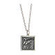 Collana pendente quadrato brunito spiga argento 925 HOLYART Collection s1