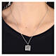925 sterling silver burnished square pendant necklace wheat HOLYART Collection s2