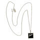 Necklace with square pendant, ear of wheat on black enamel, 925 silver, HOLYART Collection s5