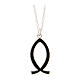 Necklace with black fish-shaped pendant, 925 silver, HOLYART Collection s1