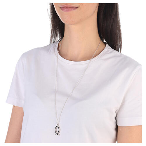 Collier avec pendentif poisson noir argent 925 Collection HOLYART 3