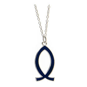 Collana pesce blu pendente argento 925 HOLYART Collection